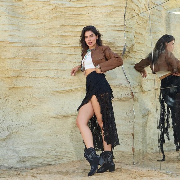 ⚡Women Black Faux Leather Ankle Cowgirl Pull-On Pointed Toe Short Western Boots - Picture 6 of 9